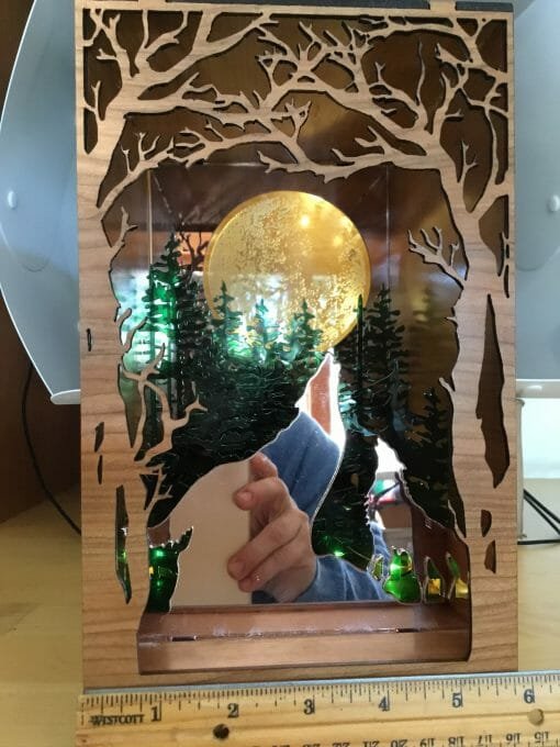 Handcrafted Wolf Nook - Lighted Book Nook - Image 4