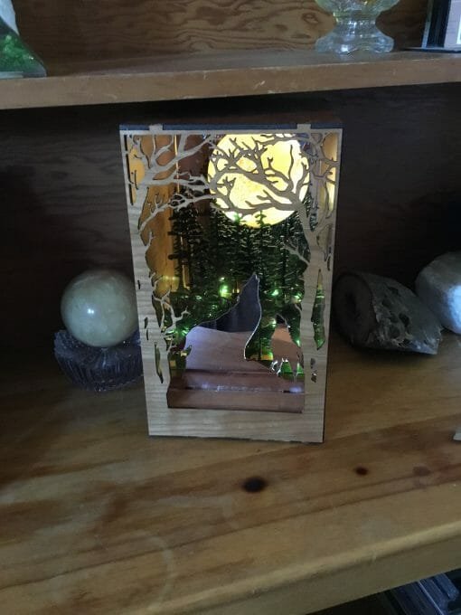 Handcrafted Wolf Nook - Lighted Book Nook - Image 5