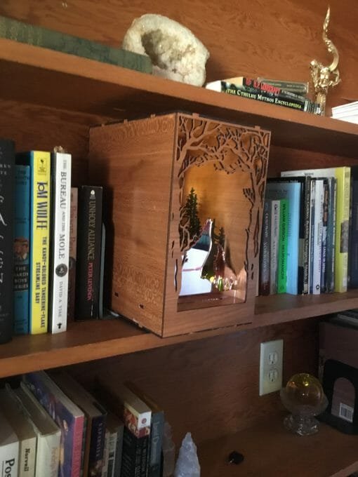 Handcrafted Wolf Nook - Lighted Book Nook - Image 8
