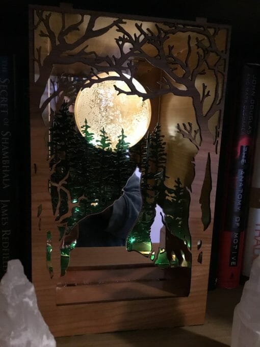 Handcrafted Wolf Nook - Lighted Book Nook - Image 3