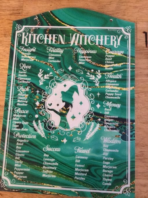 Kitchen Witchery Sign- Spells -Spices -Magical Herbs and blends for magic- Magical potions- Pagan crafting