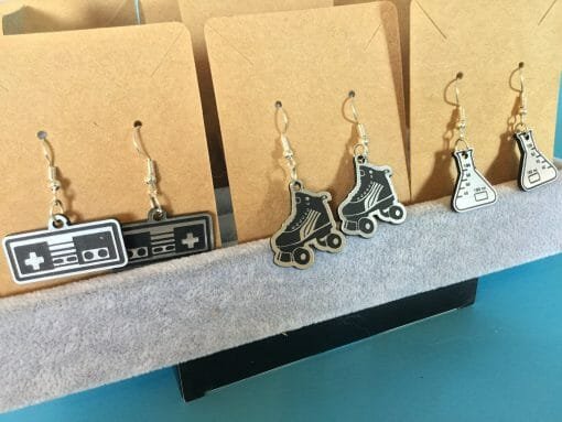 Retro earrings -Boom Box- Walkman-Mix tape-Unique Style - Groovy-Knarley- 80's, 90's Funky- Roller skates- Gamers-Cassette- Mix Tape - Image 7