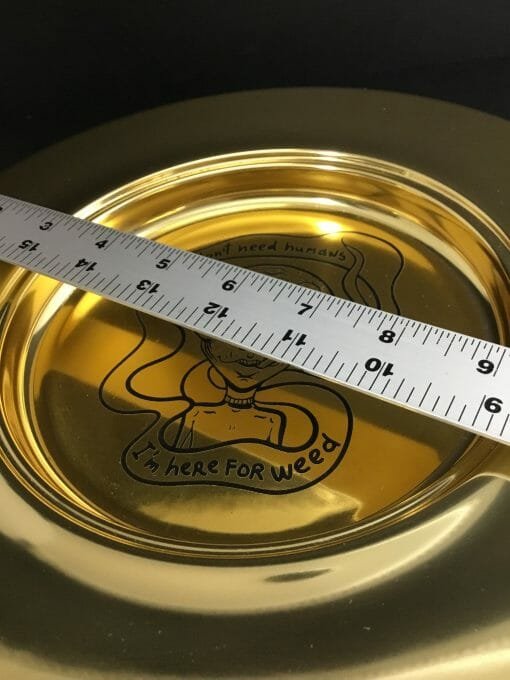 Smoke Arsenal Premium Rolling Tray - Stash -Alien needs- Gold rolling Tray UFO style- Round with lip - - Image 6