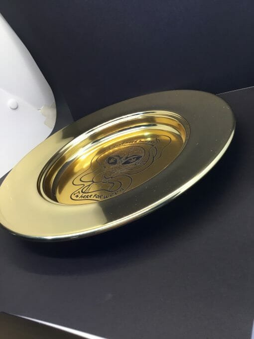 Smoke Arsenal Premium Rolling Tray - Stash -Alien needs- Gold rolling Tray UFO style- Round with lip - - Image 8