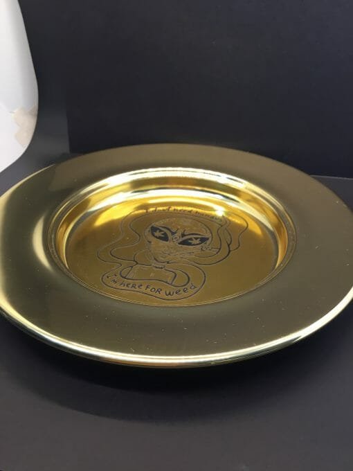 Smoke Arsenal Premium Rolling Tray - Stash -Alien needs- Gold rolling Tray UFO style- Round with lip - - Image 10