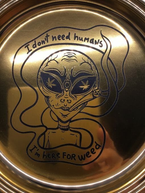 Smoke Arsenal Premium Rolling Tray - Stash -Alien needs- Gold rolling Tray UFO style- Round with lip - - Image 14