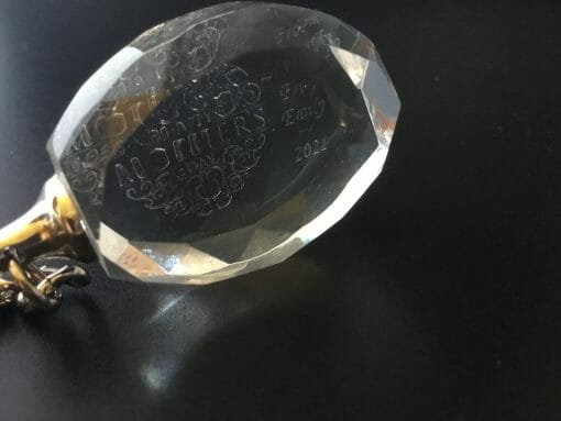 Personalized Engraved Crystal Key chain - Oval Facet - Image 2