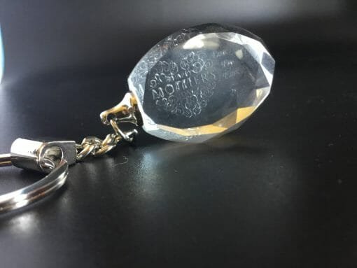 Personalized Engraved Crystal Key chain - Oval Facet - Image 3