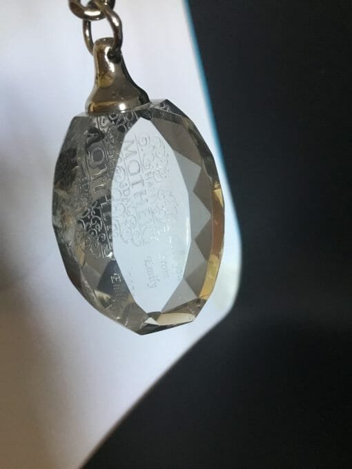 Personalized Engraved Crystal Key chain - Oval Facet - Image 5