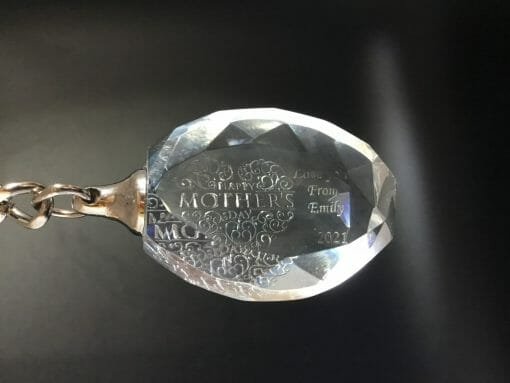 Personalized Engraved Crystal Key chain - Oval Facet - Image 7