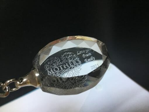 Personalized Engraved Crystal Key chain - Oval Facet - Image 10