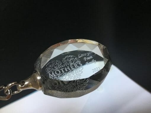 Personalized Engraved Crystal Key chain - Oval Facet - Image 11