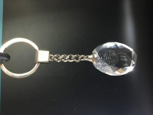 Personalized Engraved Crystal Key chain - Oval Facet - Image 16