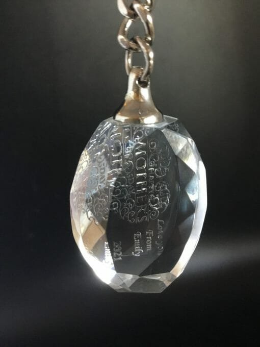 Personalized Engraved Crystal Key chain - Oval Facet - Image 17