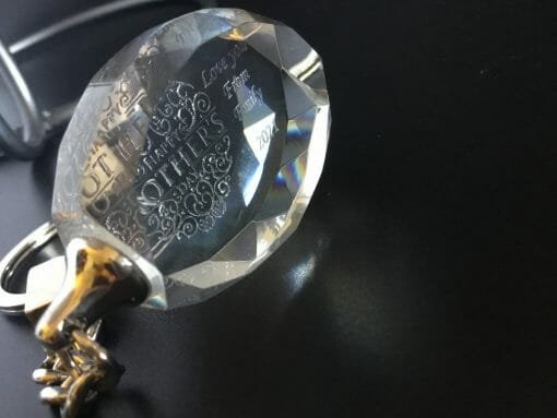 Personalized Engraved Crystal Key chain - Oval Facet - Image 19