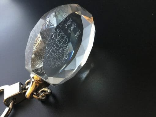 Personalized Engraved Crystal Key chain - Oval Facet - Image 20