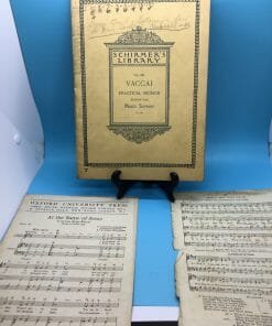 Vintage Sheet Music, NICCOLO VACCAI Practical Method Edition for Mezzo Soprano - Schrimer's Library 1923