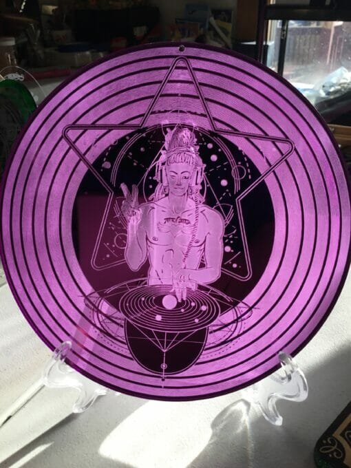Intergalactic Planetary DJ Window Decoration with engraved "Record"
