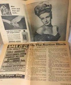 1951 Newspaper article 'Twas a cold winter' 'Ginger Rogers' auction article - Vintage Clipping from the 50's