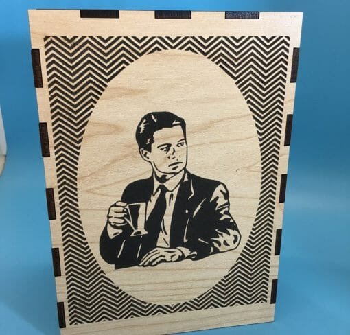 Twin Peaks -Dale Cooper Secret hand crafted Stash -storage Box- side illusion -Coffee cup Fans of David Lynch -Dale and a box