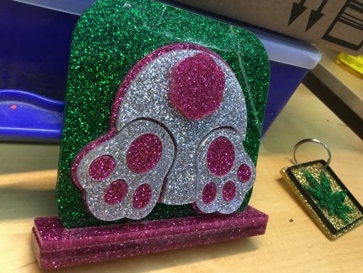 Butt Bunny Easter Decoration-Glitter acrylic - Image 3