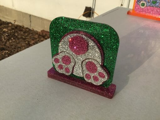 Butt Bunny Easter Decoration-Glitter acrylic - Image 4