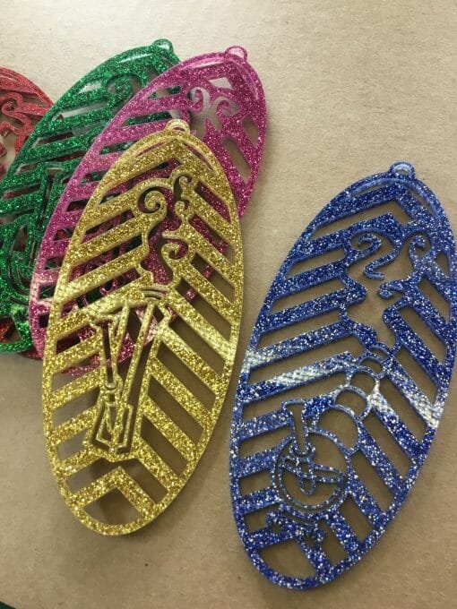 Glittered 420 window decorations