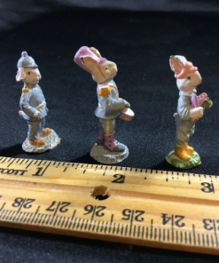 Hand painted Pewter Bunnies (Hallmark) Vintage Easter decor