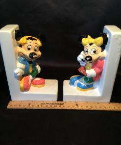 Vintage Mickey and Minnie Book ends-Walt Disney Book club ends - Little Readers - Mickey Mouse - Minnie Mouse