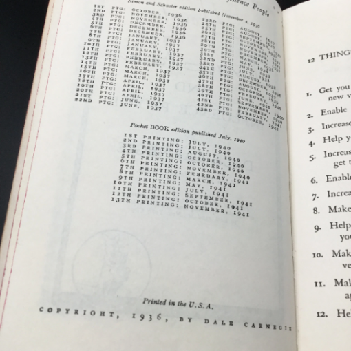 How To Win Friends & Influence People By Dale Carnegie Early Printing 1941 Soft back - Image 3