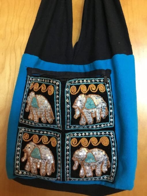 Sequined Embroidered Elephant Handbag - Stylish Purse Accessory - Image 2