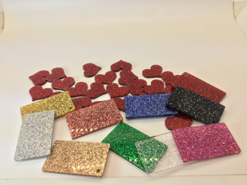 Miniature Glittered Hearts set - Image 6