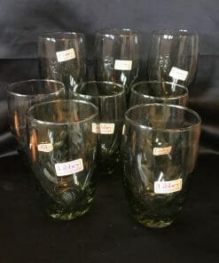 Vintage Mid Century Modern Libbey smoked glass drink ware - Set of 8 Tumblers/Glasses/ Beverage/ Cocktail 4.5" tall drink set. 70's juice