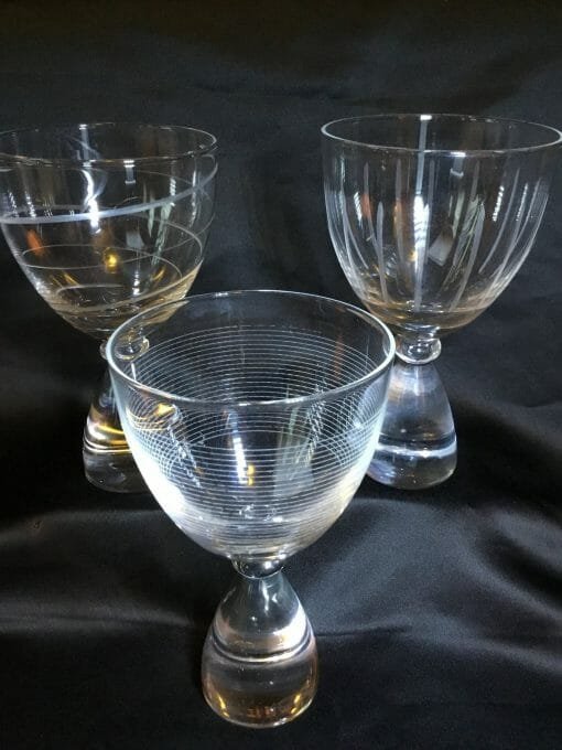 Vintage Clear Juice Glasses Clear Footed Breakfast Glasses