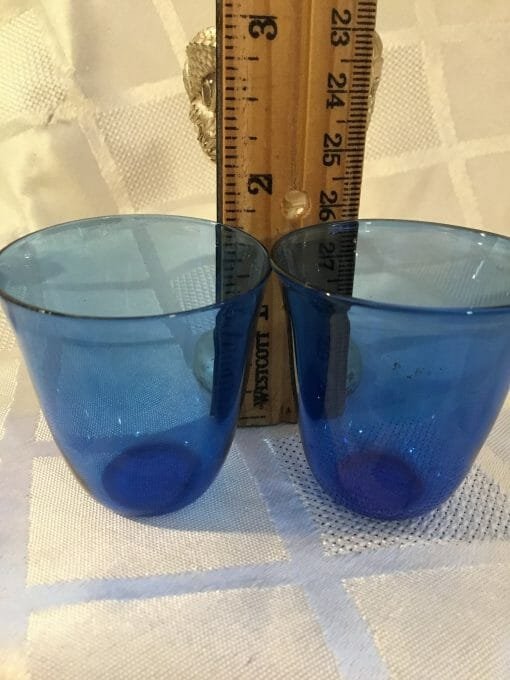 Raimond Glass inserts with holders for candles- Raimond style decorations- Candle holder with removable inserts - Blue
