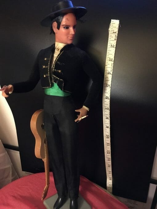Vintage flamenco player - Taking Cigarette Break - Matador Doll - Spanish Lover- Guitar player
