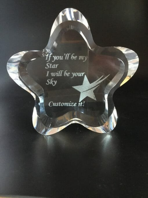 Personalized Custom Engraved Crystal Star Award