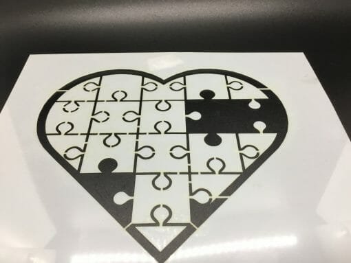 Mylar Stencil -Autism Awareness - Heart puzzle-  .14 Mil Mylar autism awareness puzzle - Mylar plastic stencil