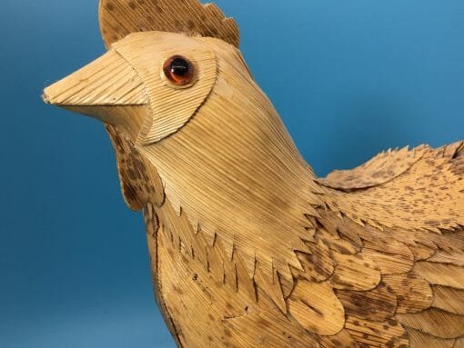 Hand Crafted Corn Husk Chicken- Hen Sculpture