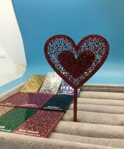 Glittered acrylic Cake Topper -Heart