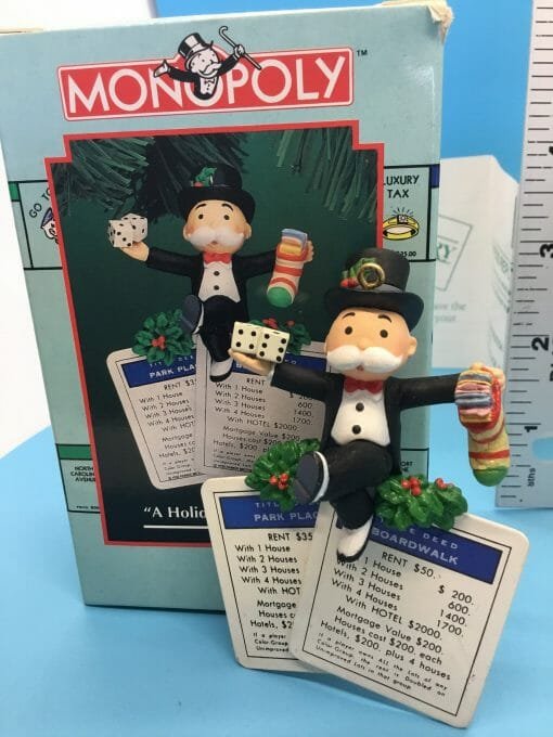 Rare 1994 Enesco Monopoly Banker Ornament – Mr. Moneybags on Boardwalk and Park Place