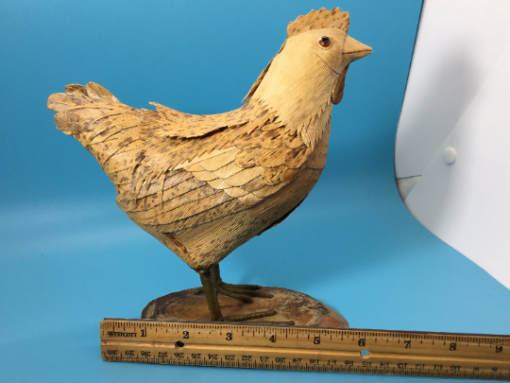 Hand Crafted Corn Husk Chicken- Hen Sculpture - Image 6