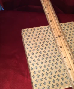 Box with ruler measurement of rare antique dragon knives set, top view 01