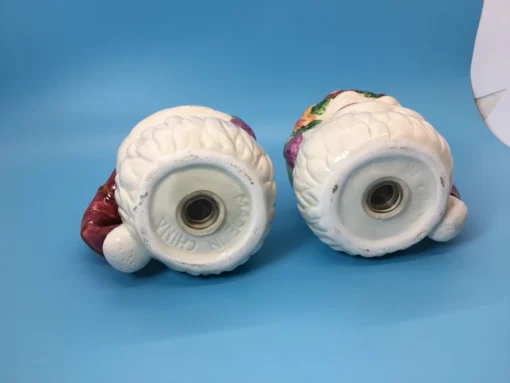 Bottom view of Santa Claus salt and pepper shakers marked