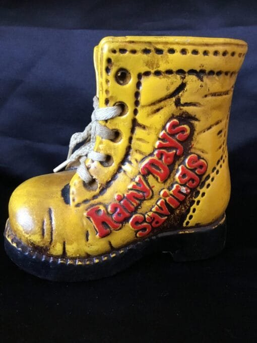 Vintage 70s Rainy Days Shoe Savings Bank – Kids Money Management