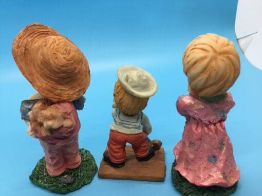 Vintage Straw Hat Boy, Pretty in Pink Girl, and Baby Sailor Ceramic Collectibles - Image 5