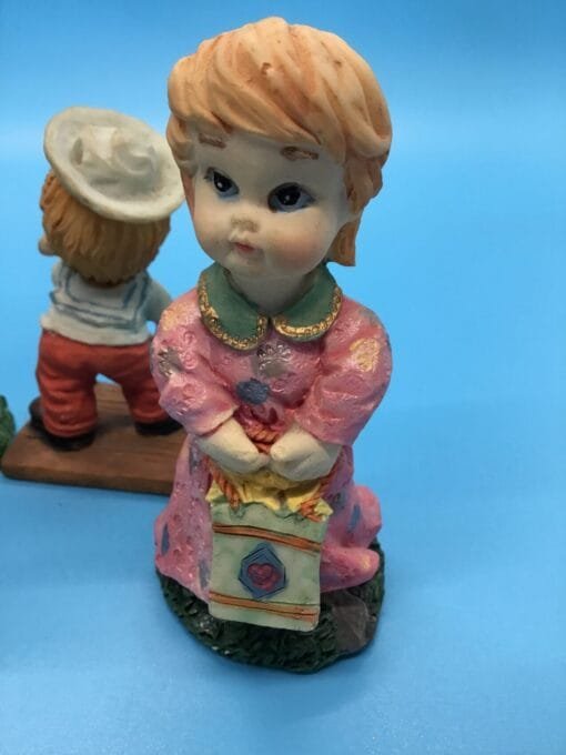 Vintage Straw Hat Boy, Pretty in Pink Girl, and Baby Sailor Ceramic Collectibles - Image 7