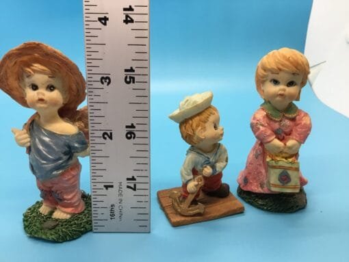 Vintage Straw Hat Boy, Pretty in Pink Girl, and Baby Sailor Ceramic Collectibles - Image 10
