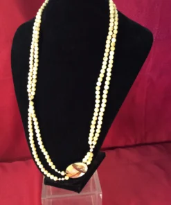 Vintage Shell Inlay Beaded Necklace