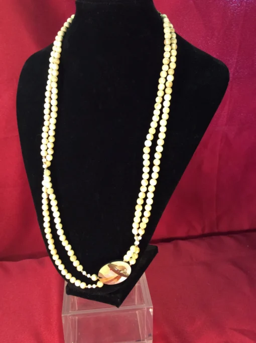 Vintage Shell Inlay Beaded Necklace